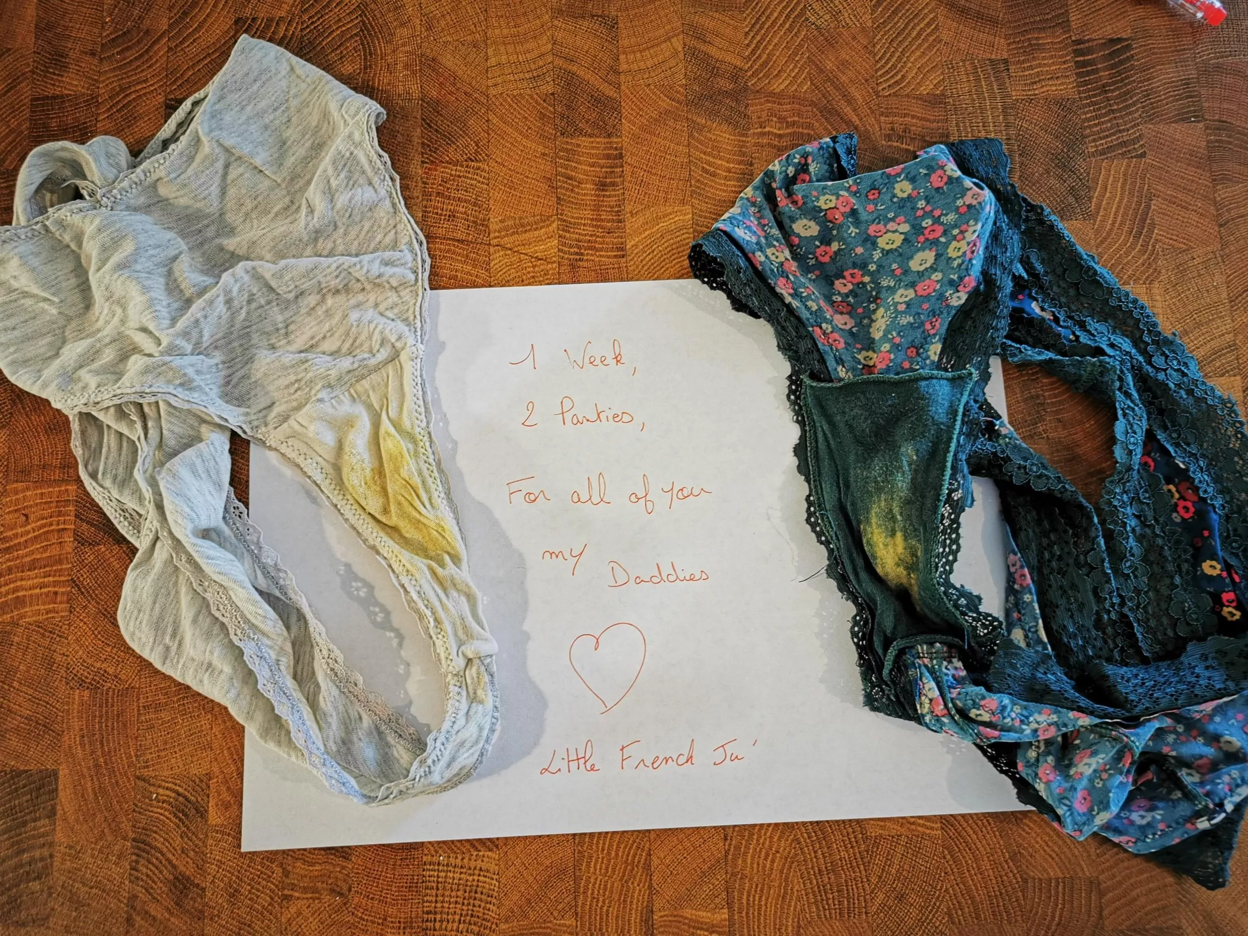 One week, two panties, for you daddies ^^ posted by juliettedu14-