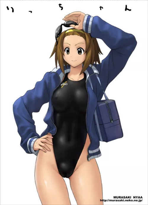 Tainaka Ritsu in ASICS Black Swimsuit [K-On] (Murasaki Nyaa) by ecchi_neko
