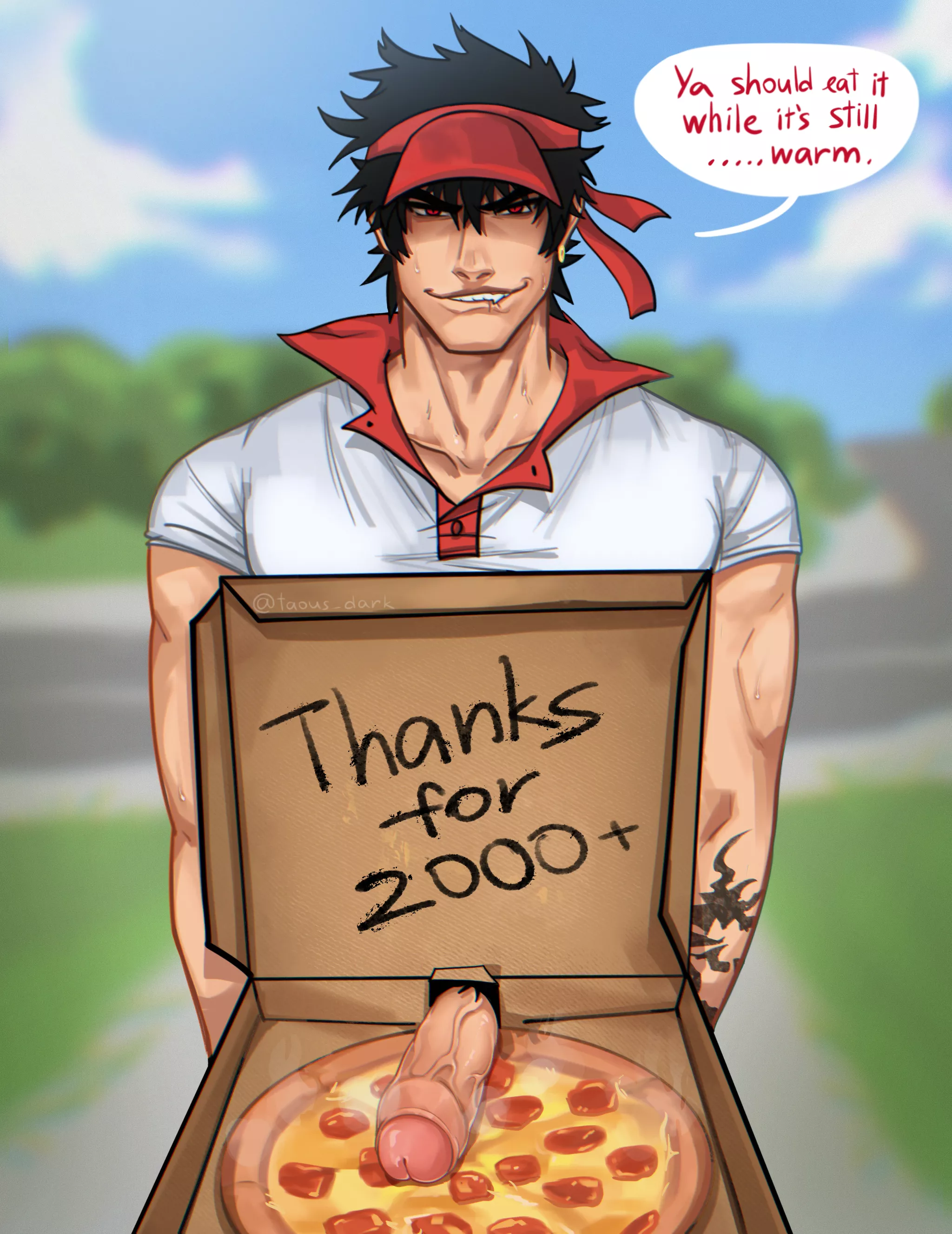 Art for followers on Twitter (OC named Dark) posted by KaiRoseSwann