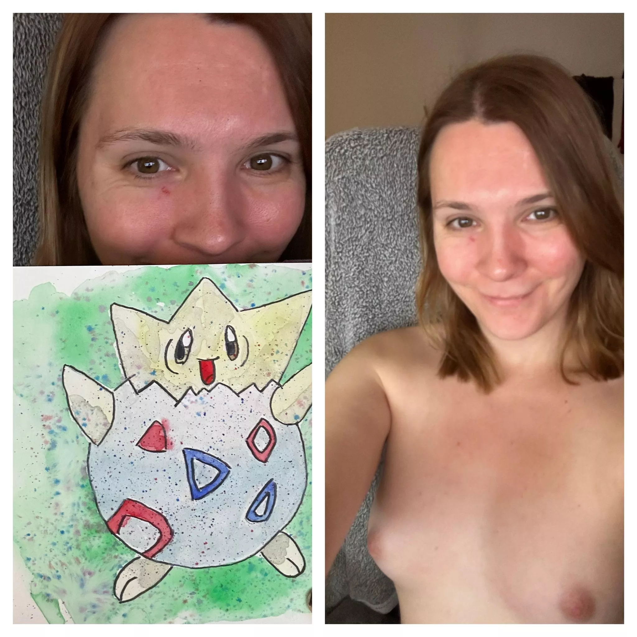 I love painting pokemon whilst naked, is this nerdy enough? 😅🤓 [F] posted by hoteluniformgolfs