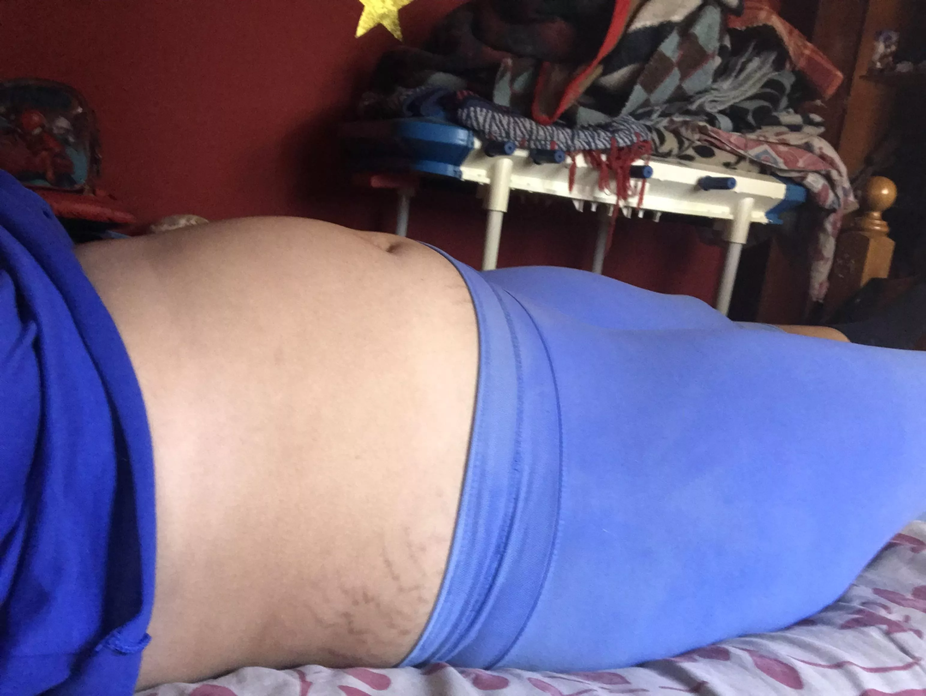 My belly is very inflated tonight. posted by lumpaschubby