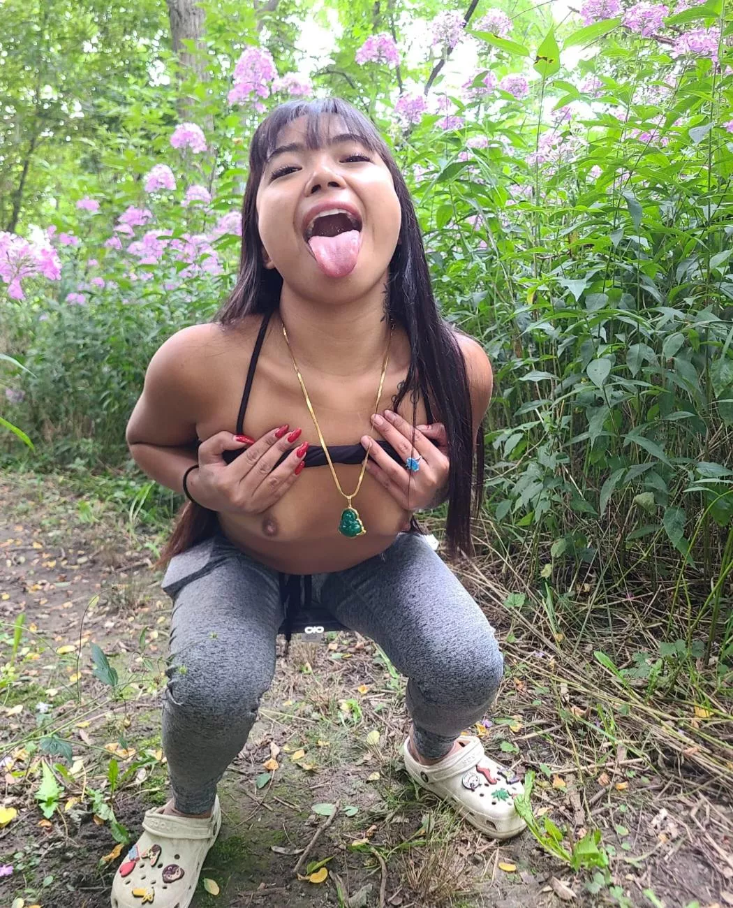 naked outdoors in my cute pants posted by asiandolldesires