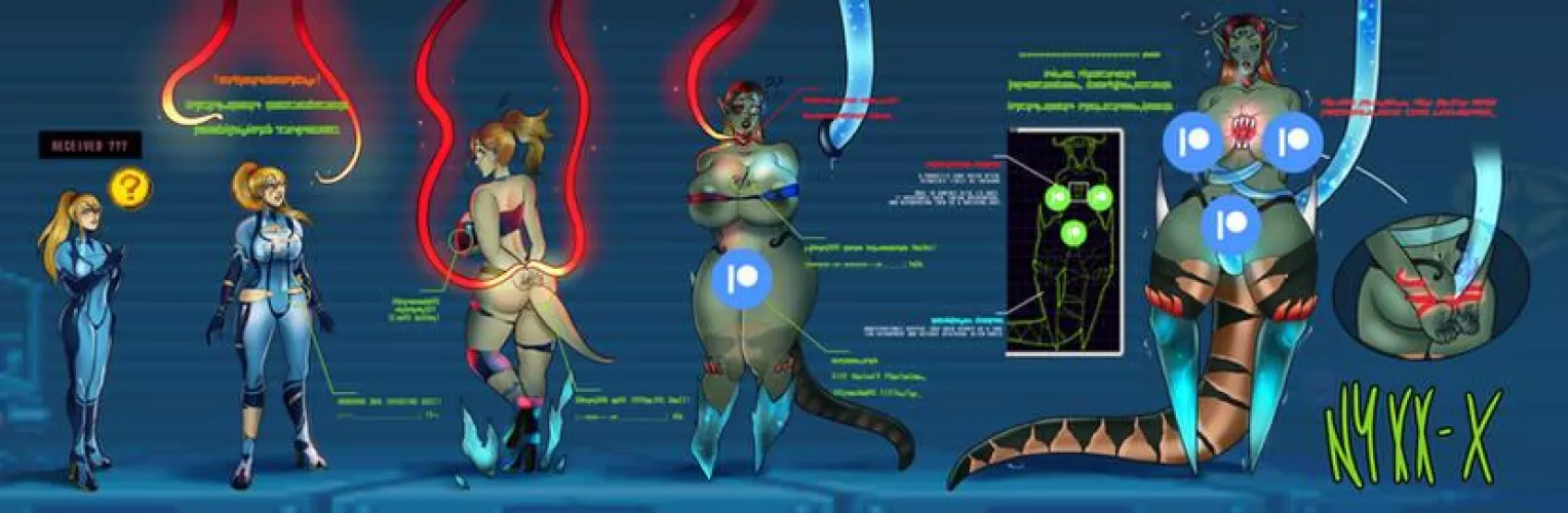 [OC] Mother of Metroids~ (FTF, Monster Girl, Alien TF) by me~ by Nyxx-x