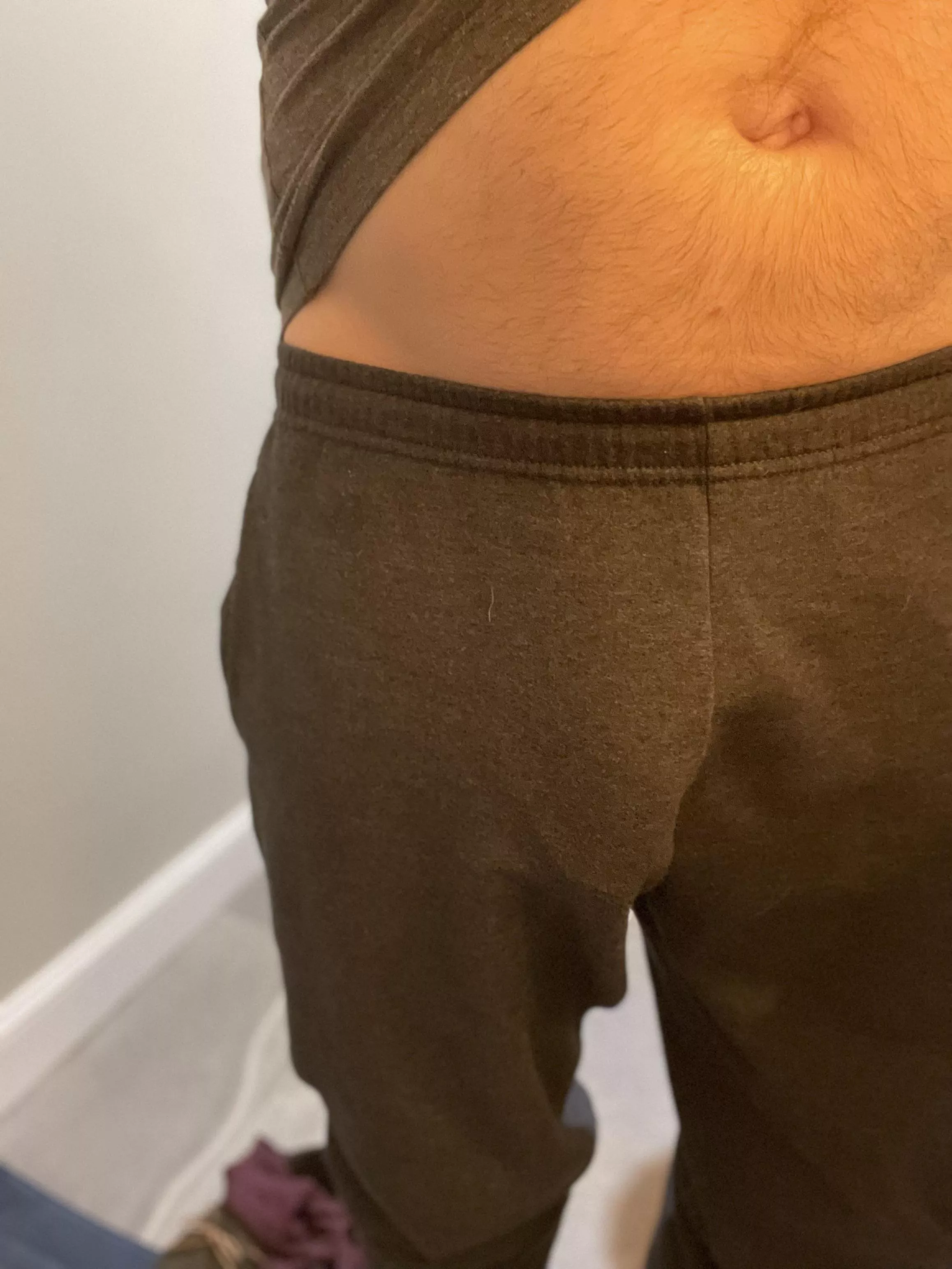 Roommate’s sister stayed the night with us. Been having coffee with her this morning. Think she noticed? posted by ClamChopzz