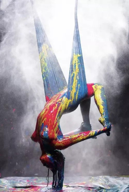 Thought you may appreciate this, I stripped down nude, was covered in body paint and then played around in a yoga swing. It was super liberating. by kiki_azure