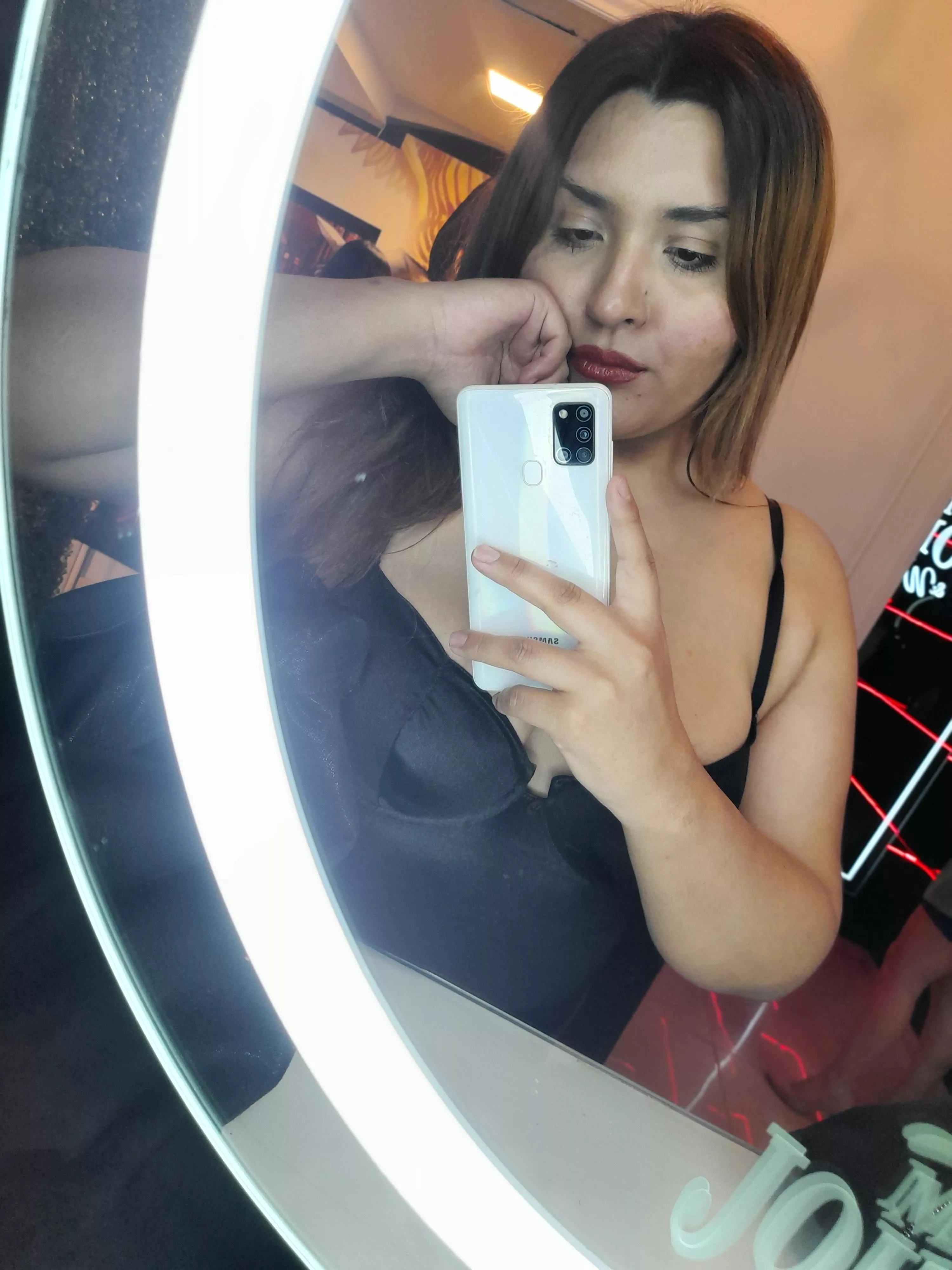 Wonder if the waiters in this restaurant know how great my tits are behind this dress posted by girlcharismaa