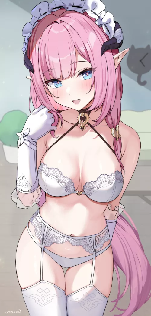 Maid Elysia in lingerie [Honkai Impact 3] by xSaviour_N