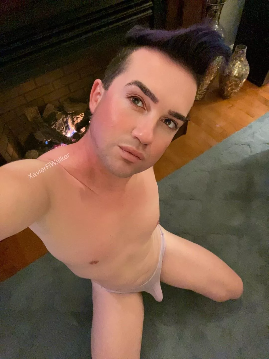 (NSFW) thong by the fireplace. It’s a shame I’m alone 😅 posted by XavierRWalker