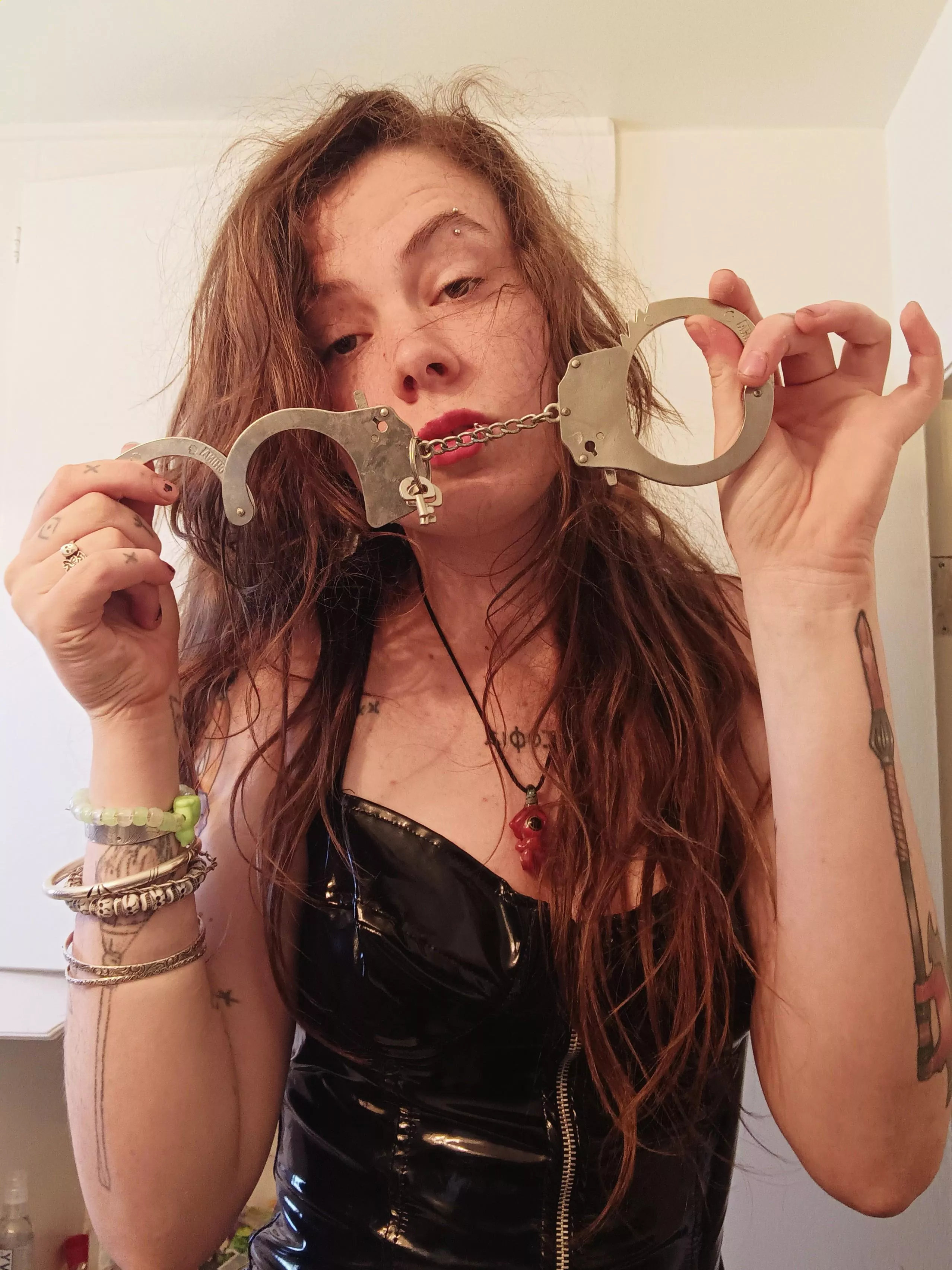 Why so scared? They're for your... Protection. 😈🔒 posted by GoddessOpheliaJones