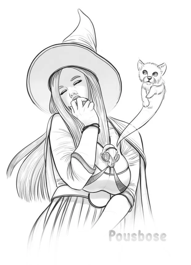 A Witch and her familiar posted by pousbose