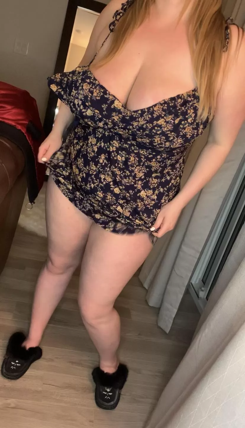 No bra in this dress is risky posted by Bustyhousewifey