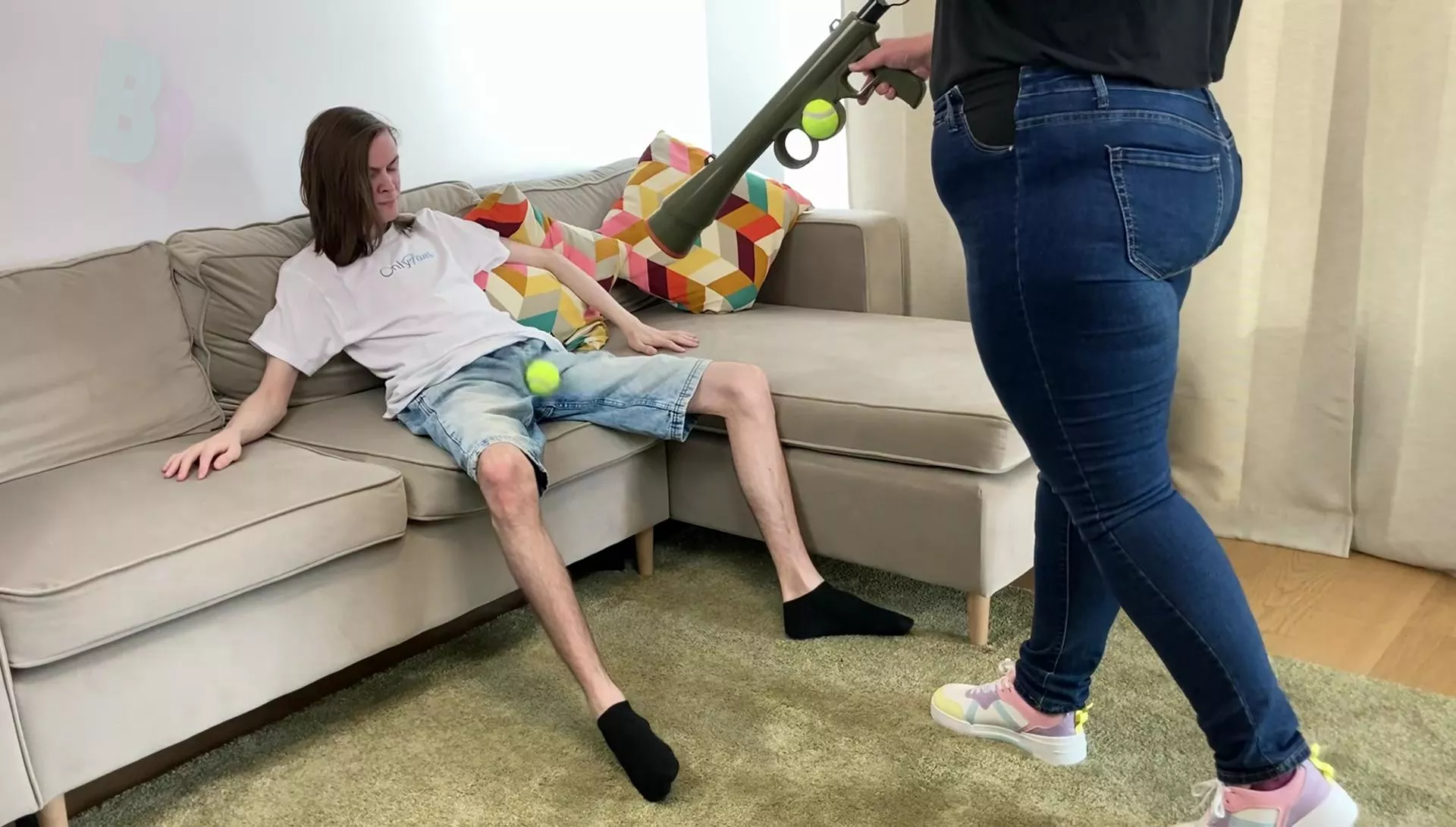 Want to come and play a tournament on his testicles? 🎾🎉🎽🙋‍♀️ - Dave Moon - Jennifer - BrutalBusting (ballbusting) posted by brutalbusting