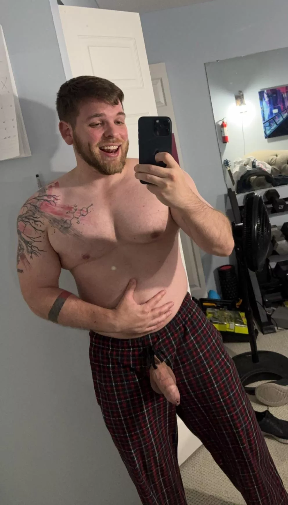 Who doesn’t like a big guy in his PJs? Especially ones where things just happen to slip out sometimes. posted by Far_Ambassador_525