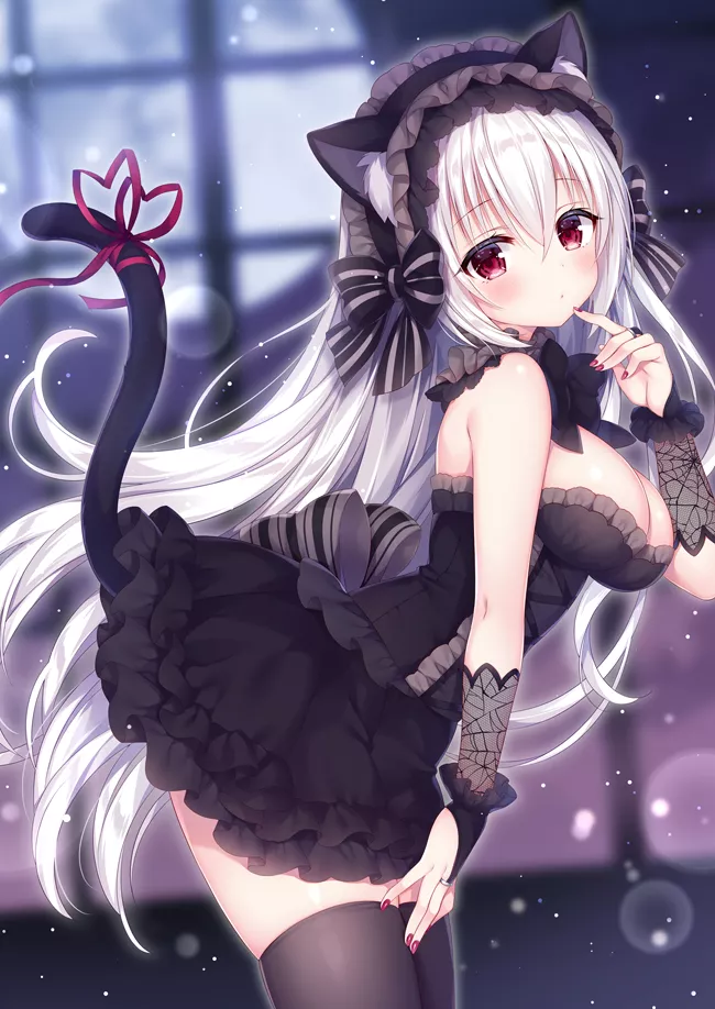 Gothic(?) catgirl [Mitsuba Choco] posted by Arcaeca2