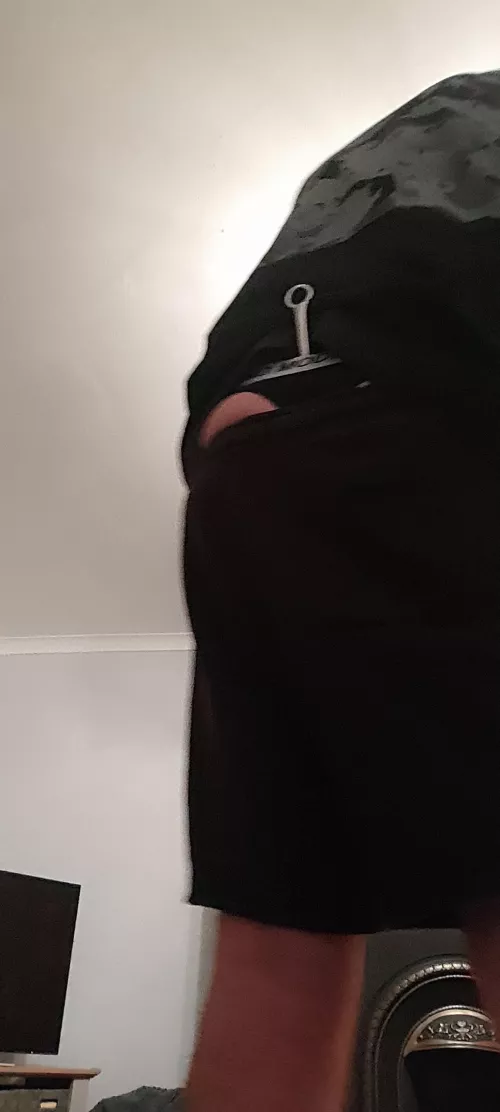 Hiding anal hook under clothes with thong on by ruinedbf