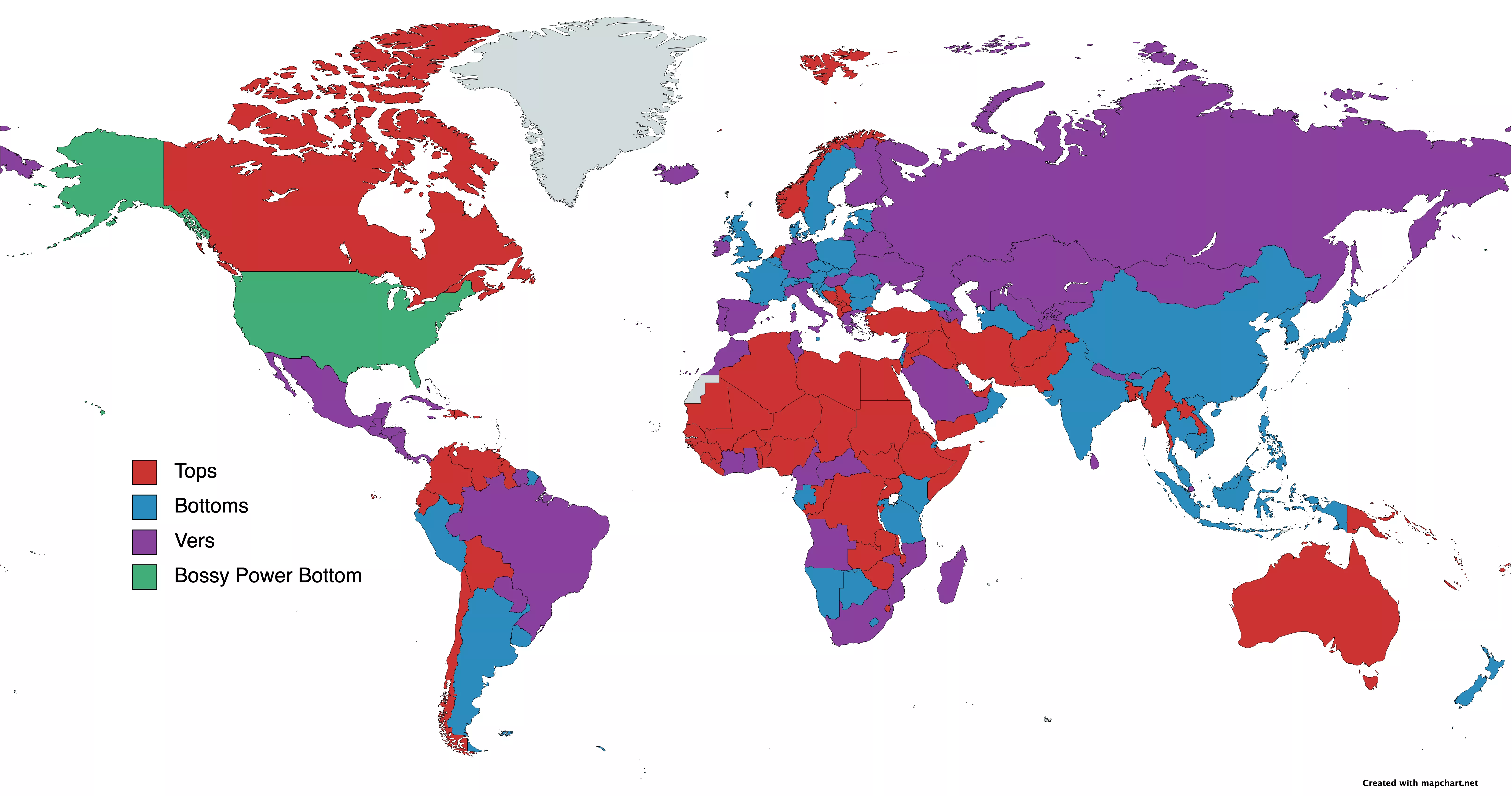 Is your country a top, bottom or vers? - This is what position I would say every country in the world is... you know... based on vibes lol posted by sharkboy091