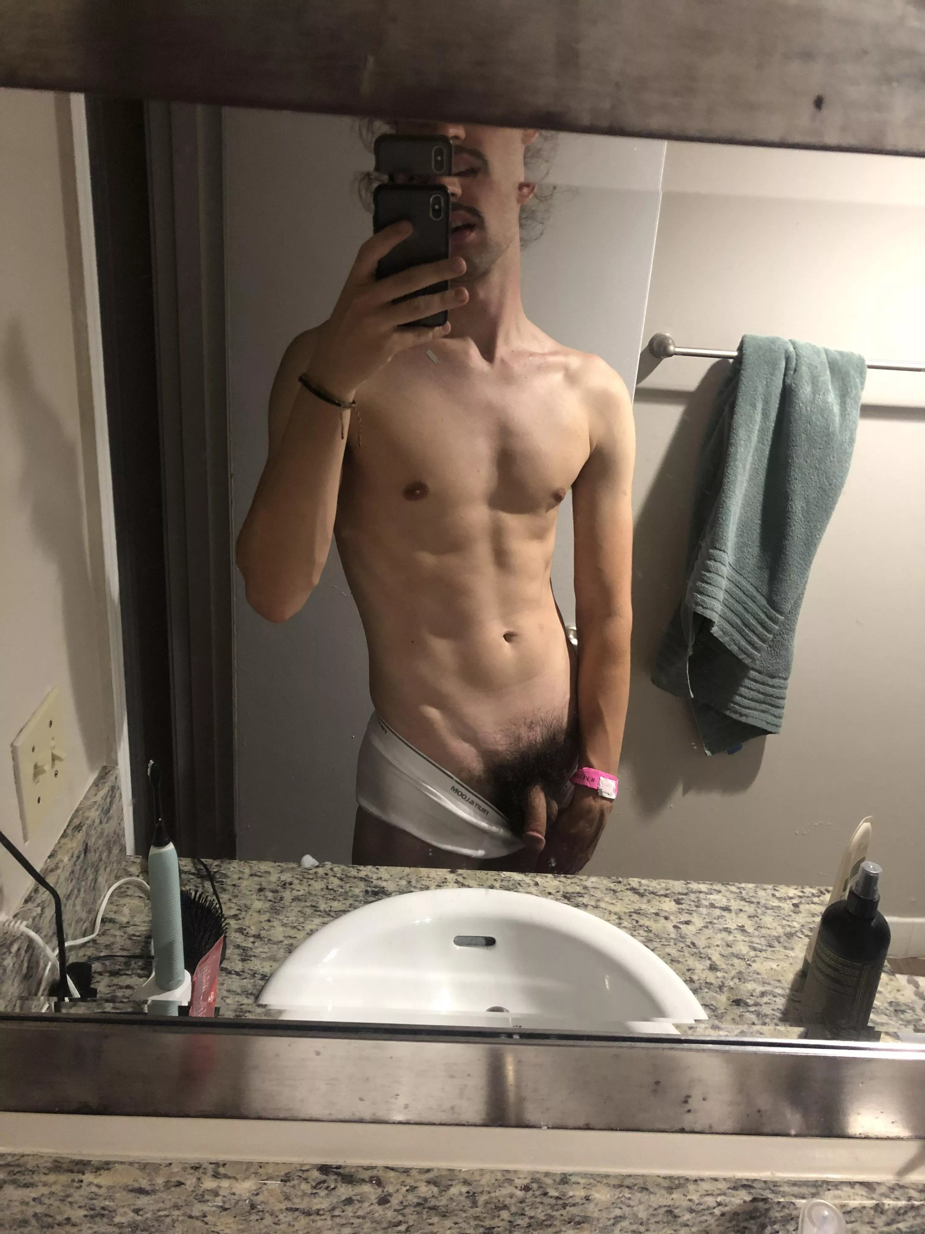 Shaved chest but left the bush for you ;) posted by IllustriousDreamer