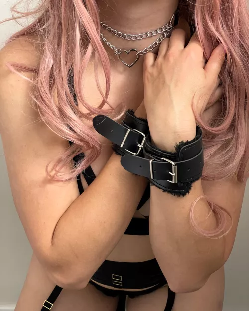 Cuffed and collared for your pleasure by ecstaticlemon_