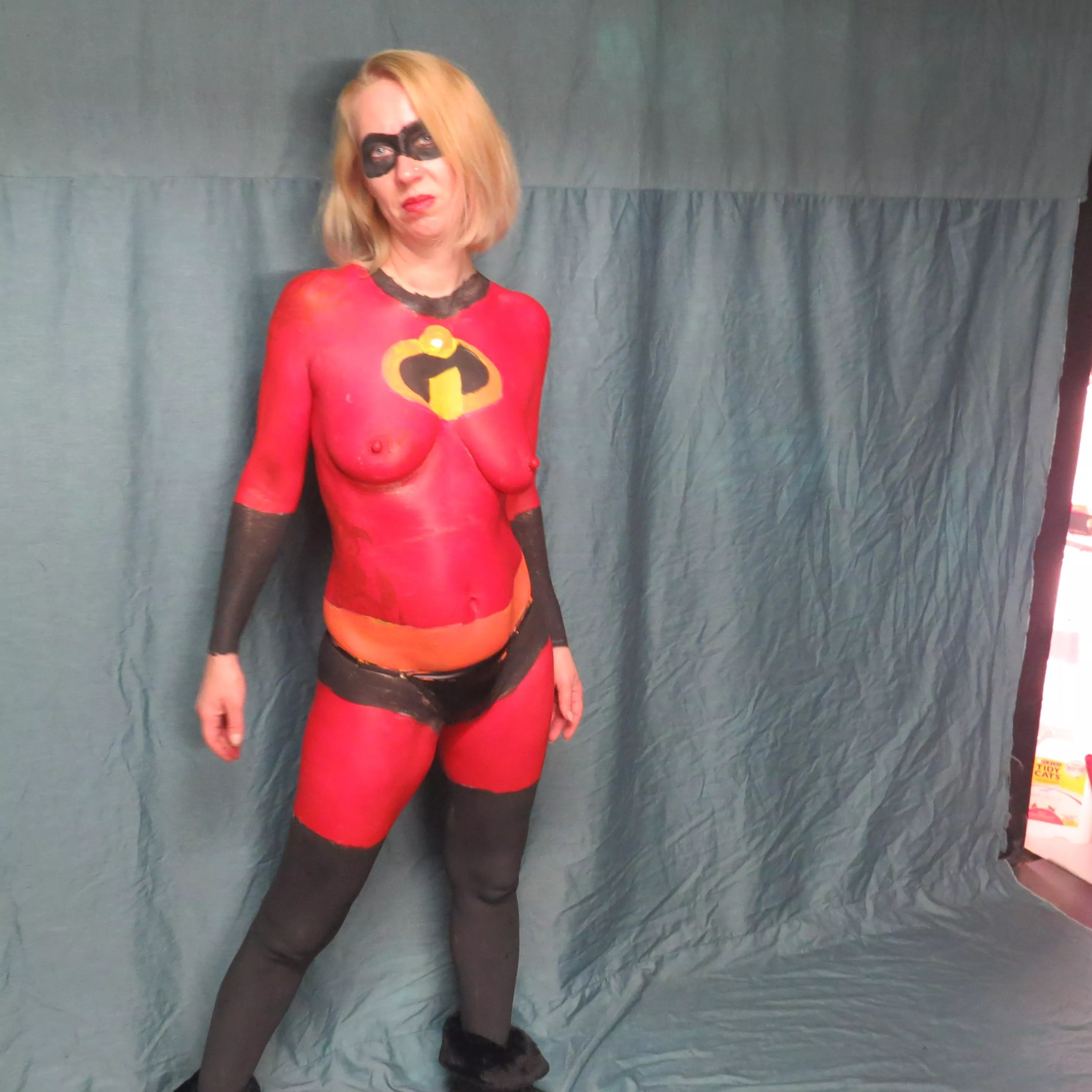 Love Halloween and while not quite 100% nude, all I have on is a g string. Loved our costumes!!! posted by TheHerbQueen40