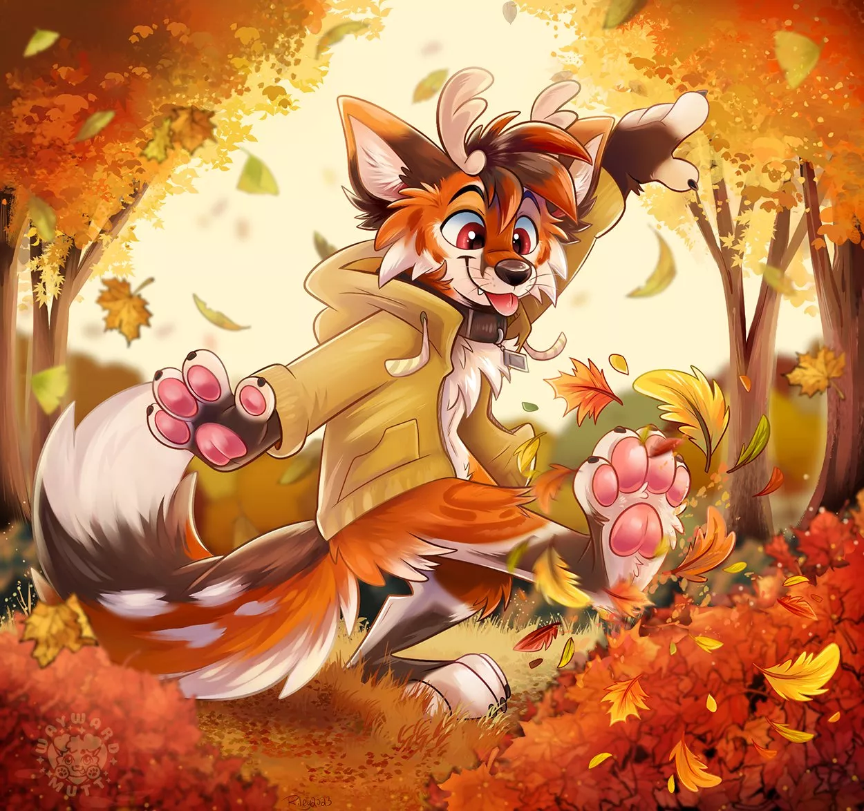 Playing in the Leaves [waywardmutt] posted by DL2828