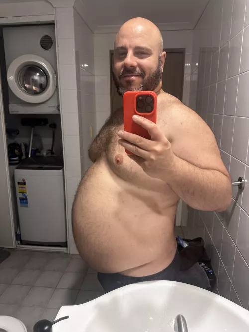 Put on a bit of weight and it’s all gone to my belly. I’m not even mad, guys love it. by No_Dot_7792