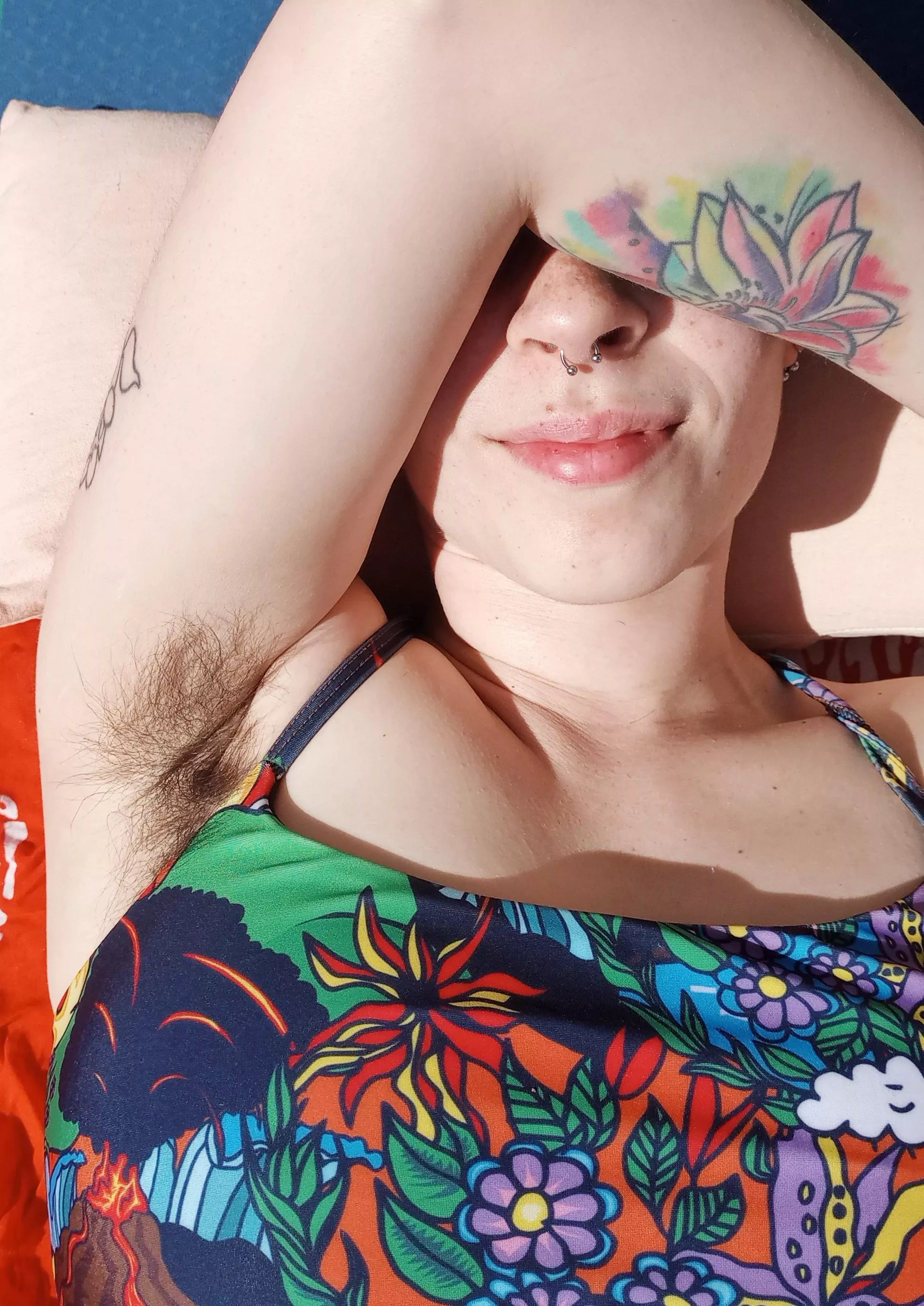 under the sun! but always with sunscreen haha posted by hairydreamybarb