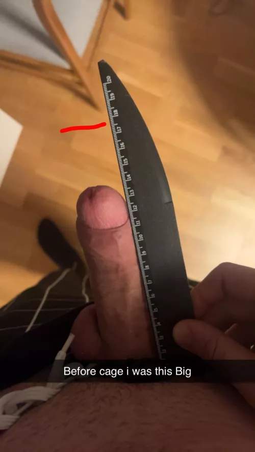 I started wearing chastity cages a year ago , it was 17.5 cm , now it is 13.5 cm . I am 6’6 guy by Rebeka_ri