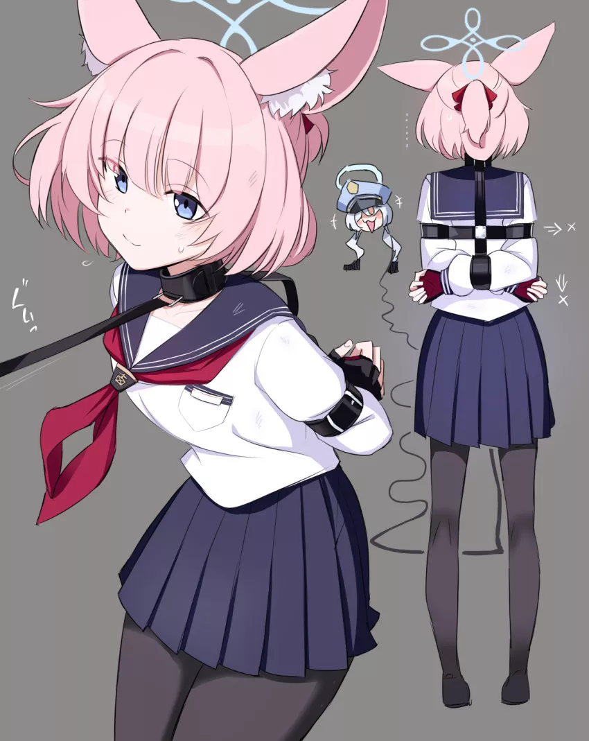 Arms locked in place and taking you for a walk around with your leash posted by Micnnsfw