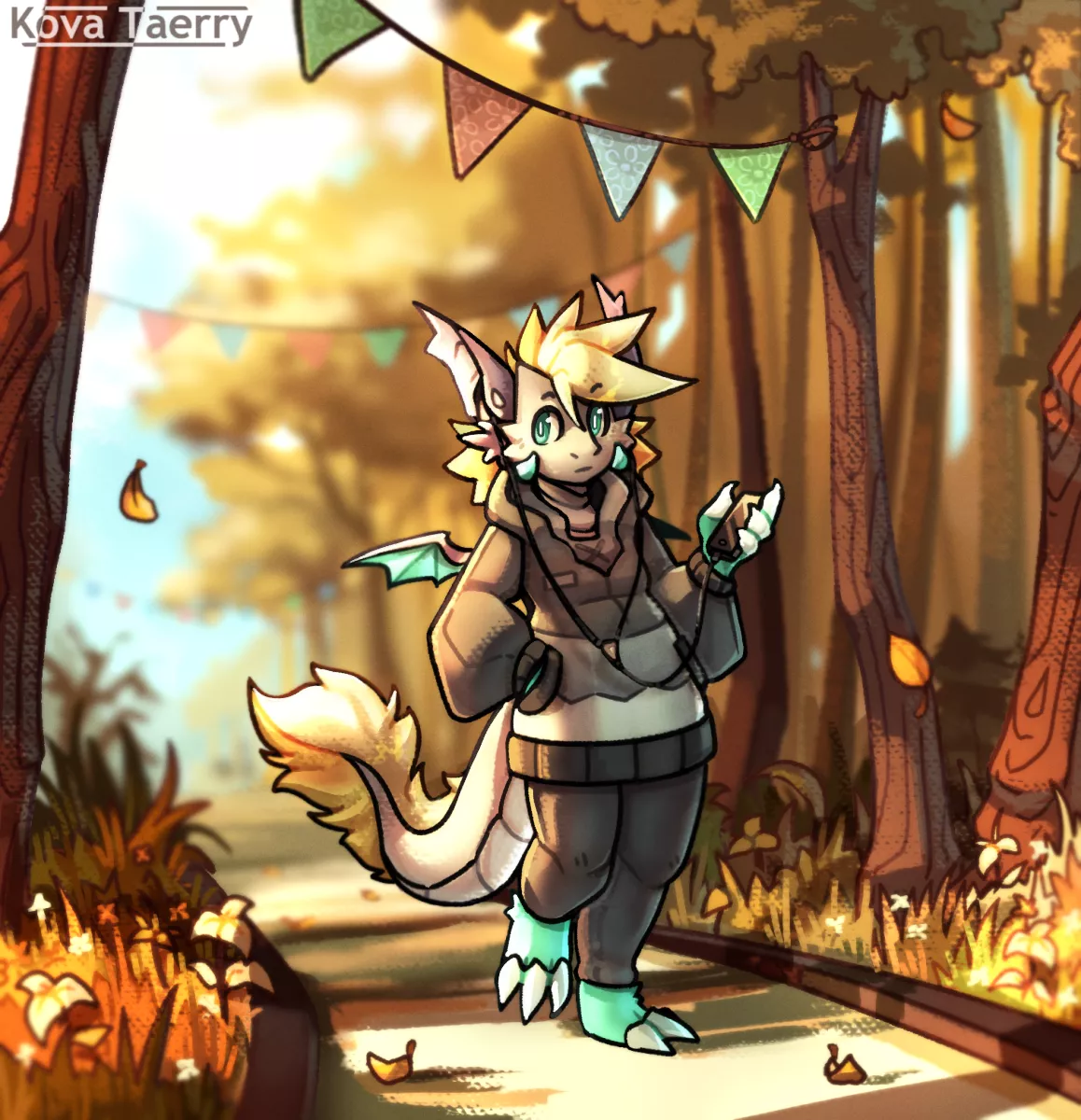[Art by me] Walking down an autumn pathway... posted by Kovah_Taerry