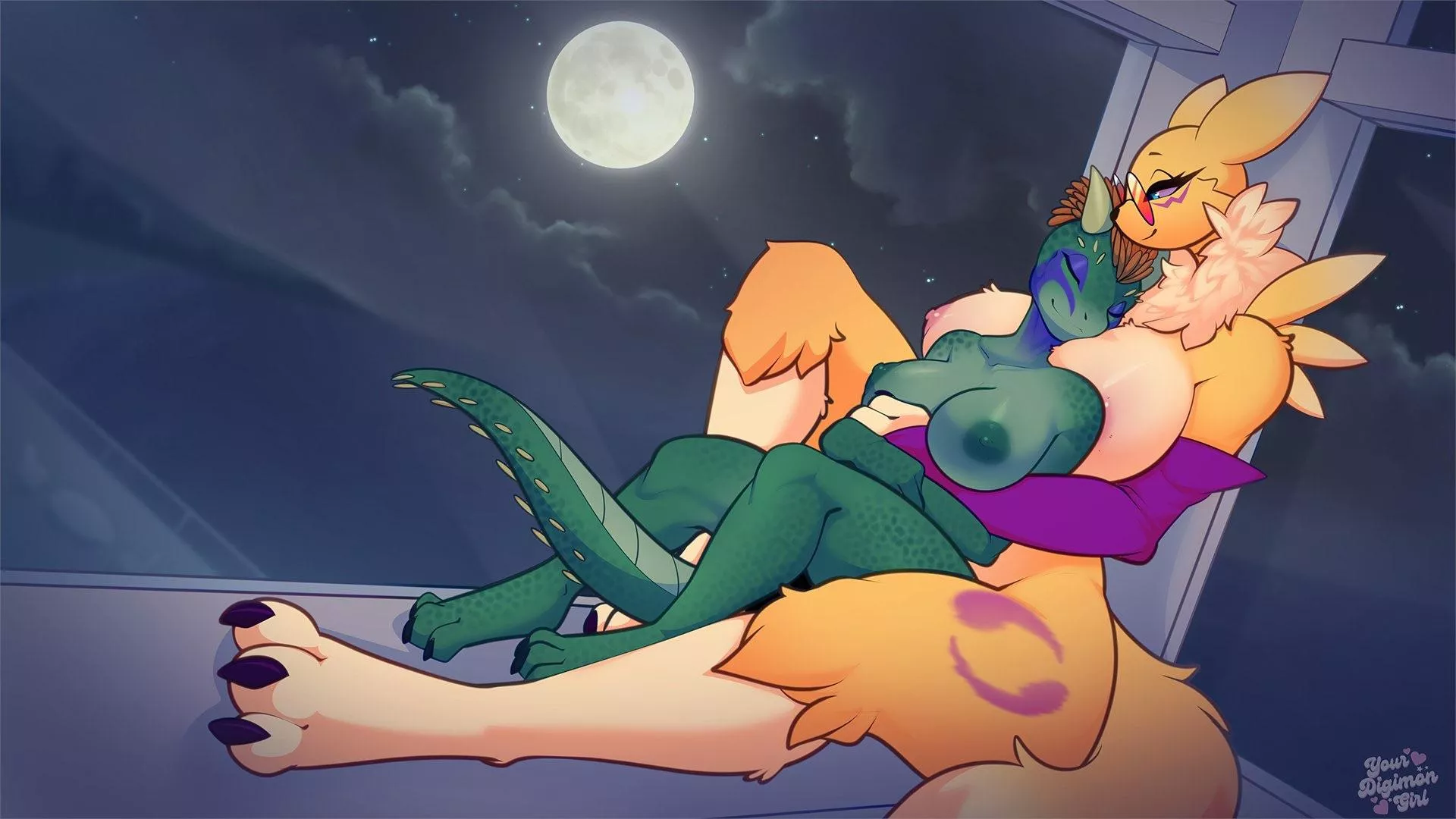 Cuddling with an Argonian [FF] (YourDigimonGirl) posted by 5headedragon