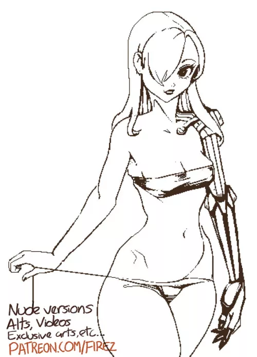 Cyborg girl sketch by me. More in the replies by Firez_hn