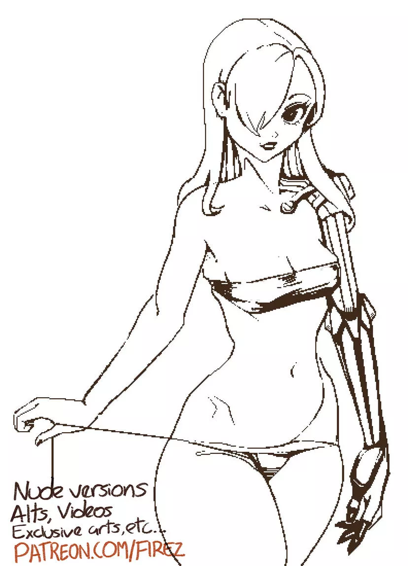 Cyborg girl sketch by me. More in the replies posted by Firez_hn