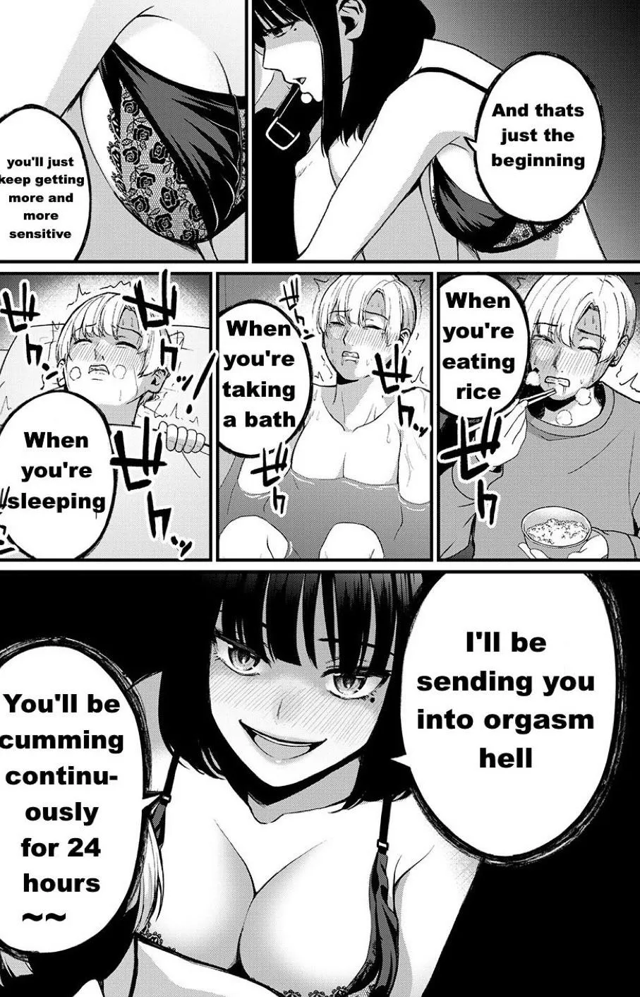 Mono “And that’s just the beginning. You’ll just keep getting more and more sensitive. When you’re eating rice. When you’re taking a bath. When you’re sleeping. I’ll be sending you to orgasm hell. You’ll be cumming continuously for 24 hou posted by Edgecution10