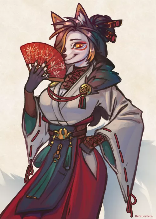 Mysterious fox (art by me) by CerberaManghas