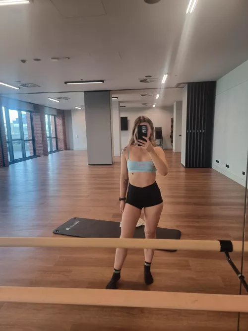 Ready for my daily yoga! Wearing shorts because I get really sweaty by artslutx