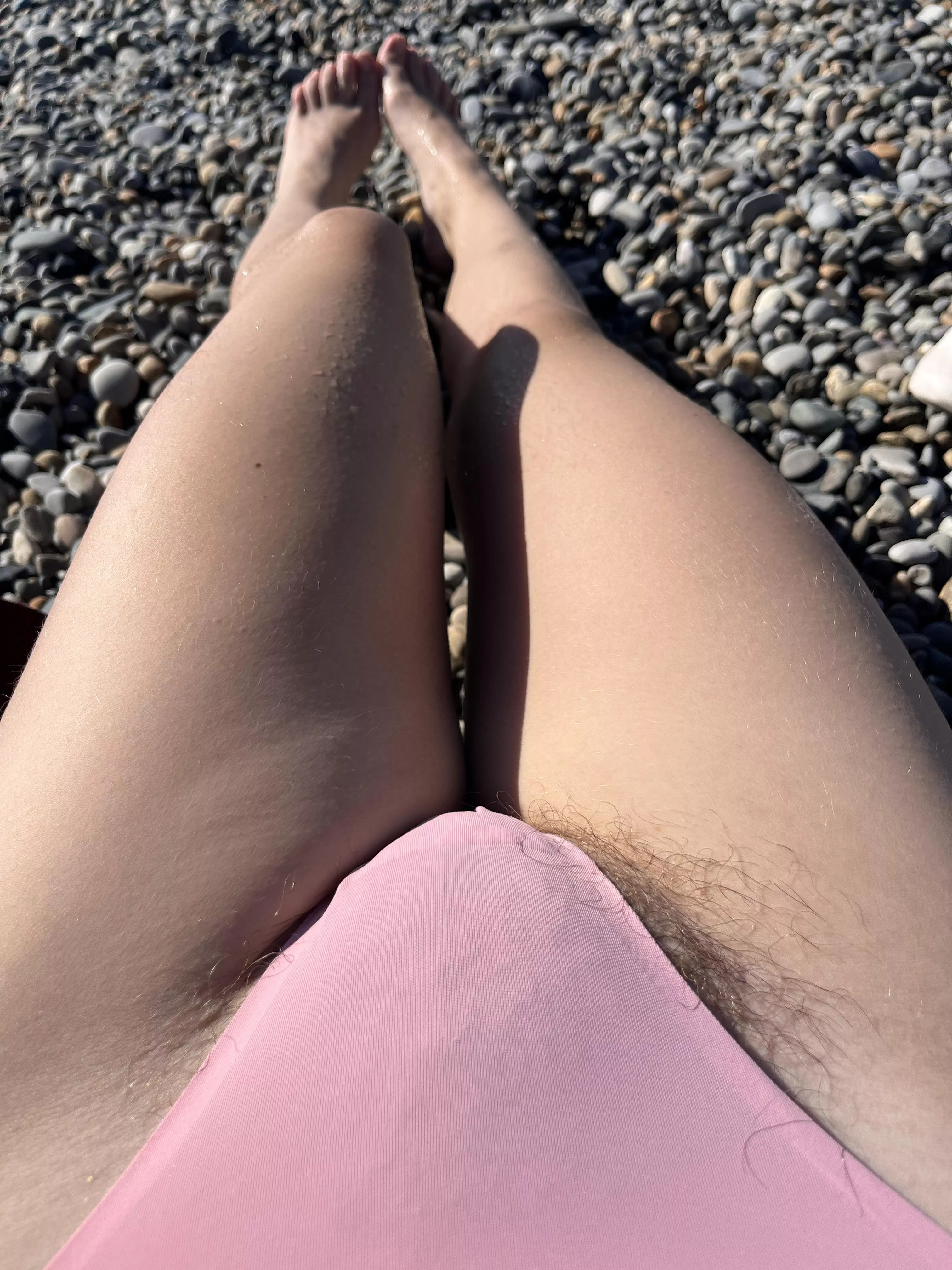 Should I wear bigger panties for the beach to hide my bush? posted by abbysunny