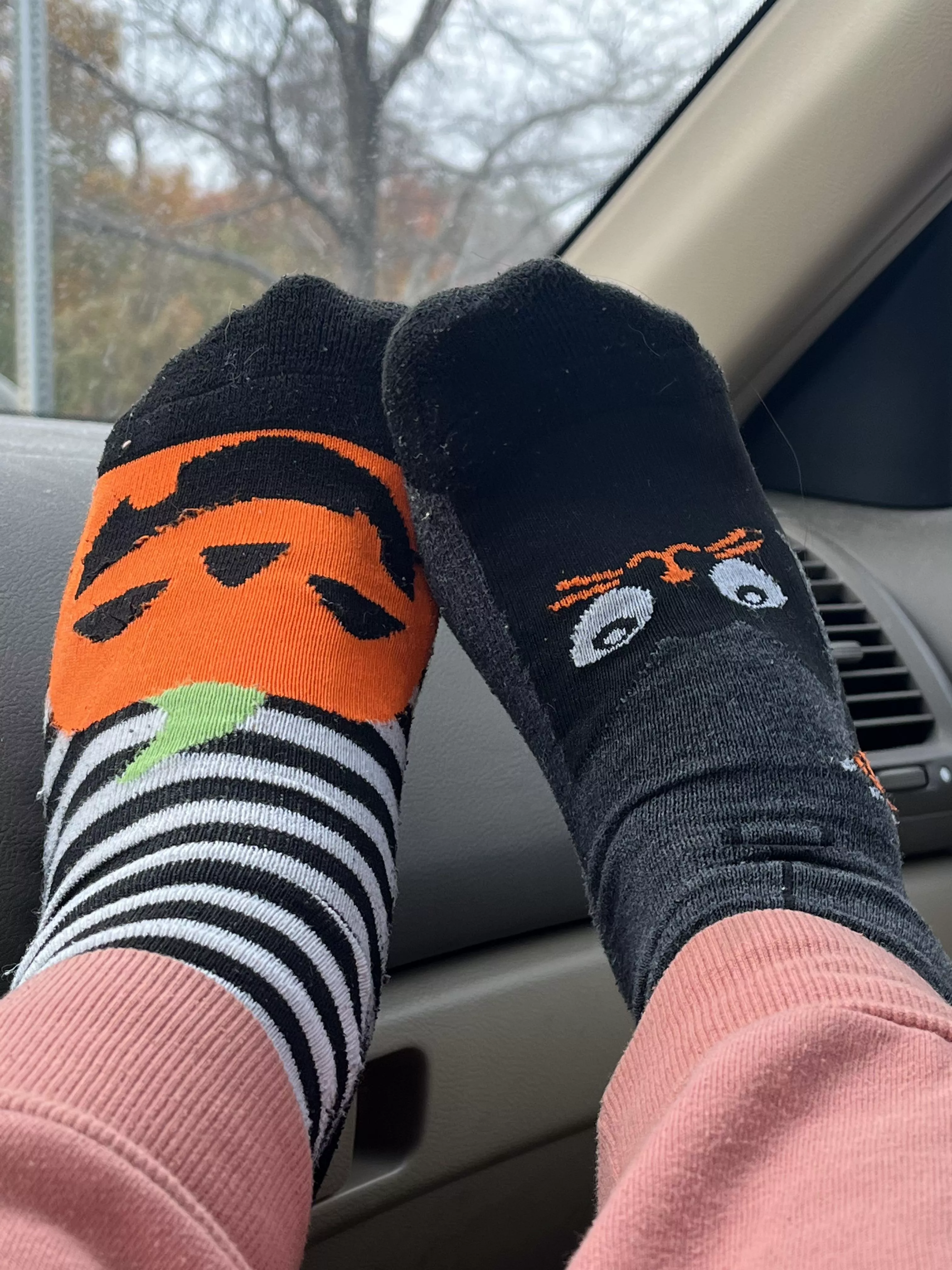 Still wearing my Halloween socks from yesterday 😊 how badly do you want to smell them? posted by mariacupofcoffee