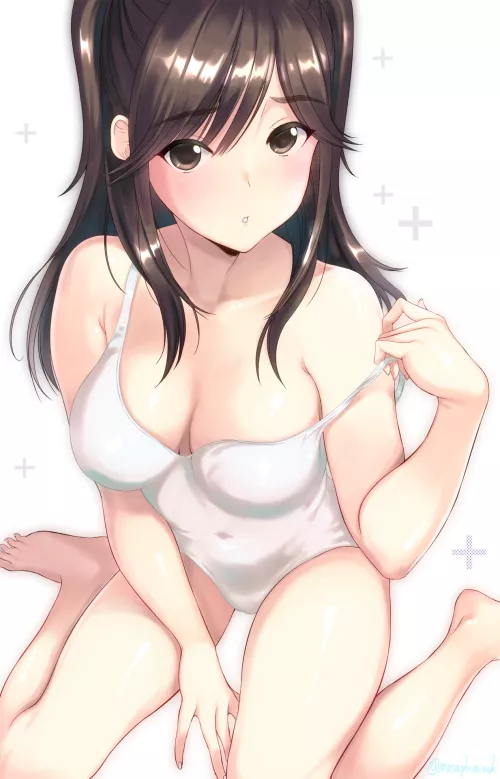 Takane Manaka Shows Off her White School Swimsuit [Love Plus] (Masaoka Misaki) by ecchi_neko