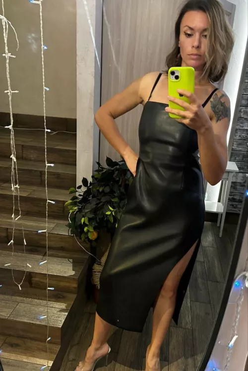 How do you like my leather dress by Ok_Power56