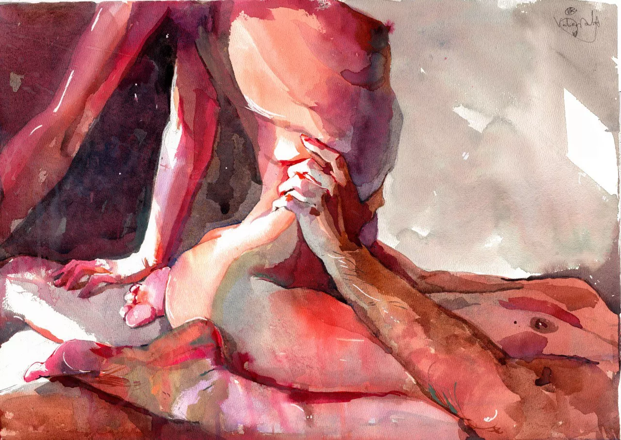 Topping, watercolor posted by valeria_ko_art