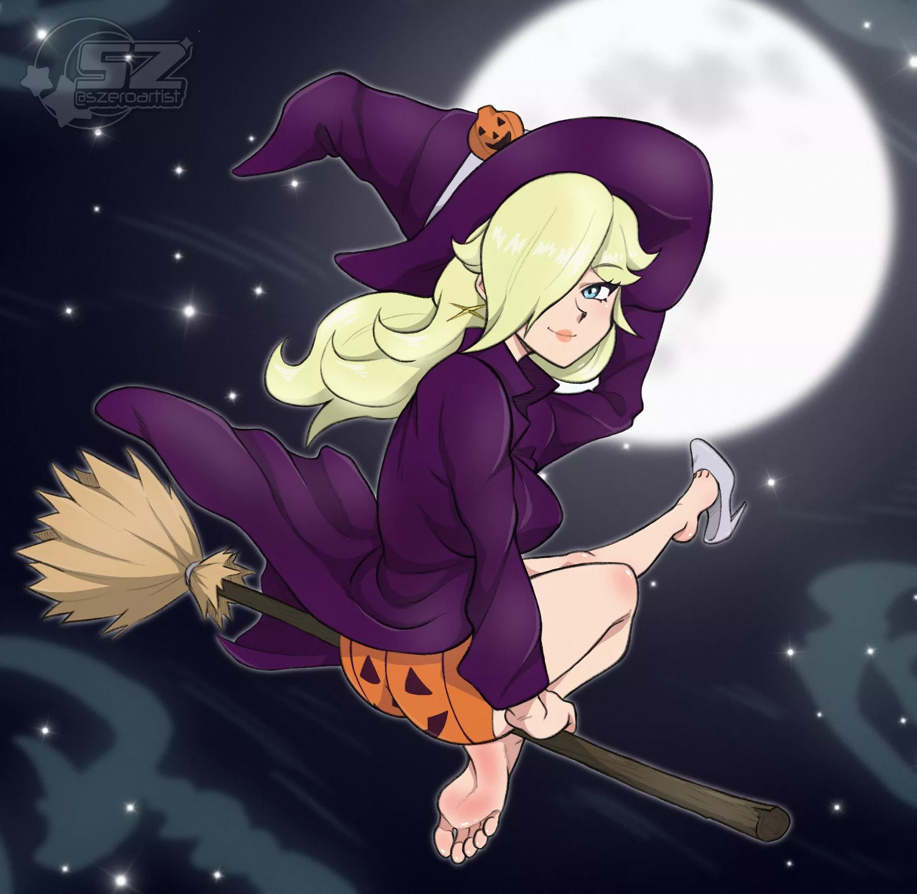 Witch Rosalina (Super Mario Galaxy) [Artist: szeroartist] posted by ComaOfSouls