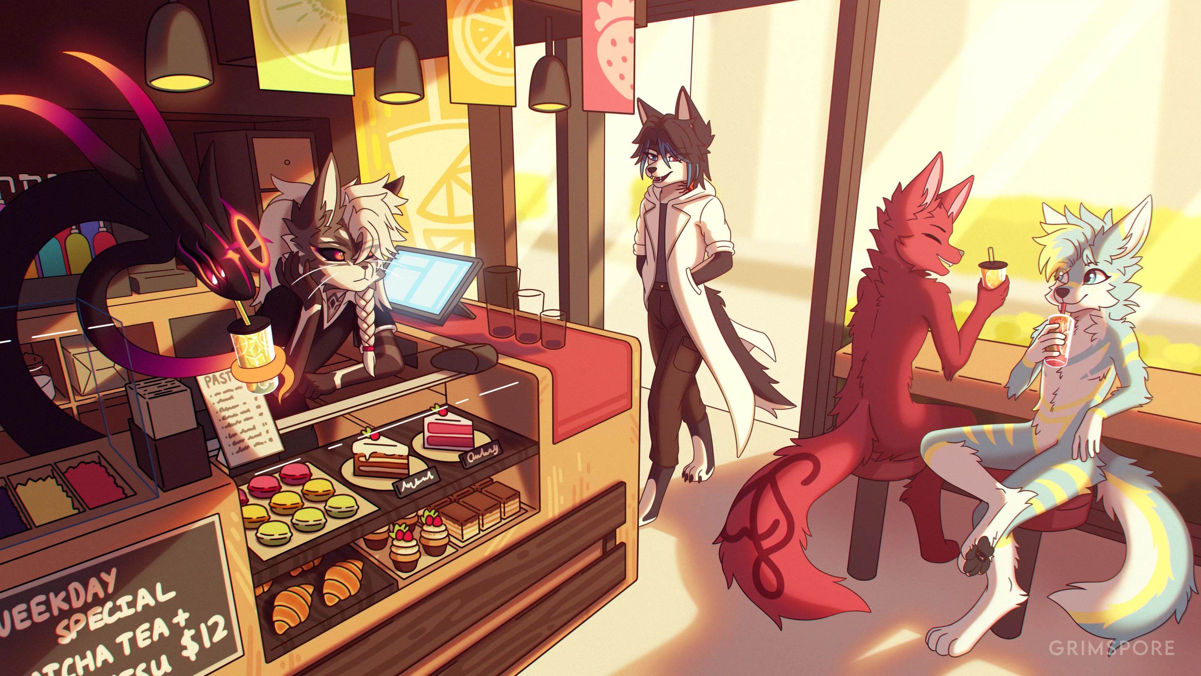 Finished YCH for some fellas on twitter! (art by me @grimspore) posted by P3ntachoron