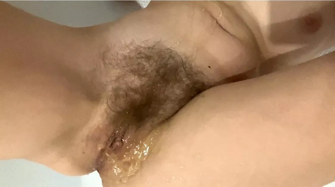 I peed while lying down and peed on my bush and stomach. Do you like this? posted by abbysunny