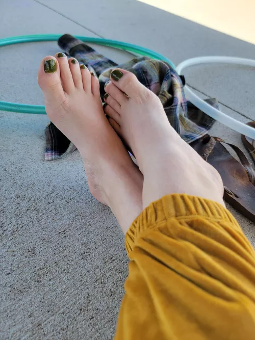 love the green on my toes by Ok_Lychee_3577