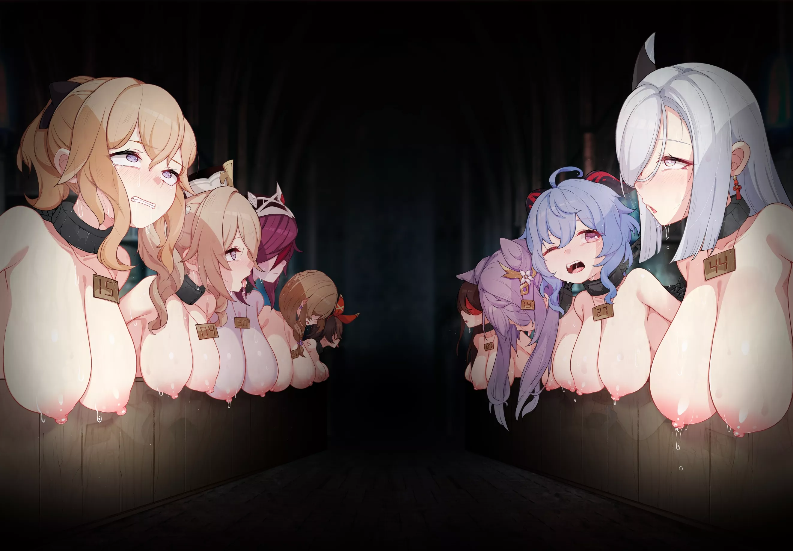 Out of these helpless bitches you have to sell 2 to ugly basterds gang who will gangbang them in public and record their porn videos. Rest of the other will stay as your obedient slaves. Which 2 will you sell and why. Pick 2 with their tag numbers. I'm  posted by Psychological-Pair32