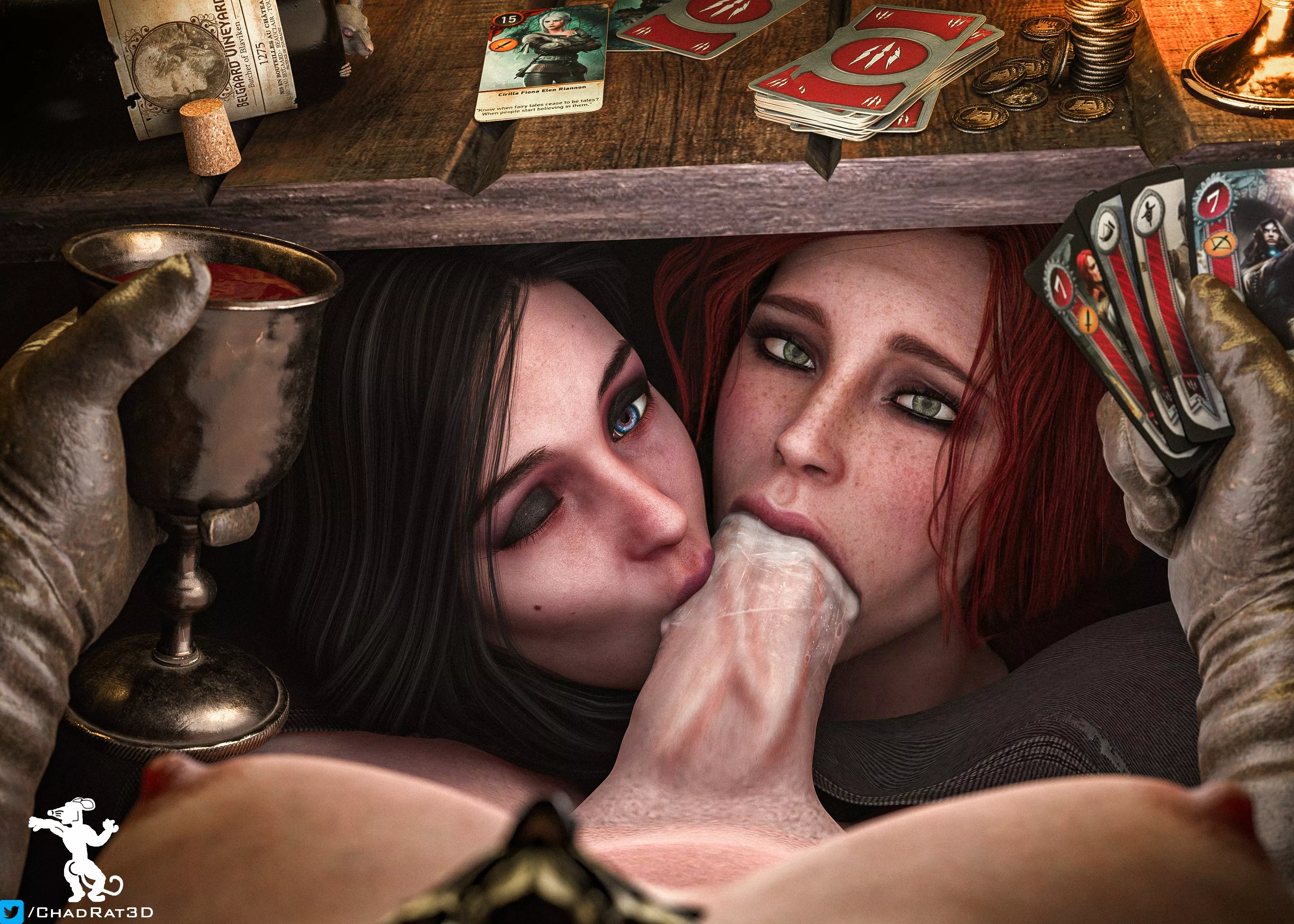 Ciri, Triss & Yennefer, (ChadRat3D) [The Witcher] posted by seequiNz