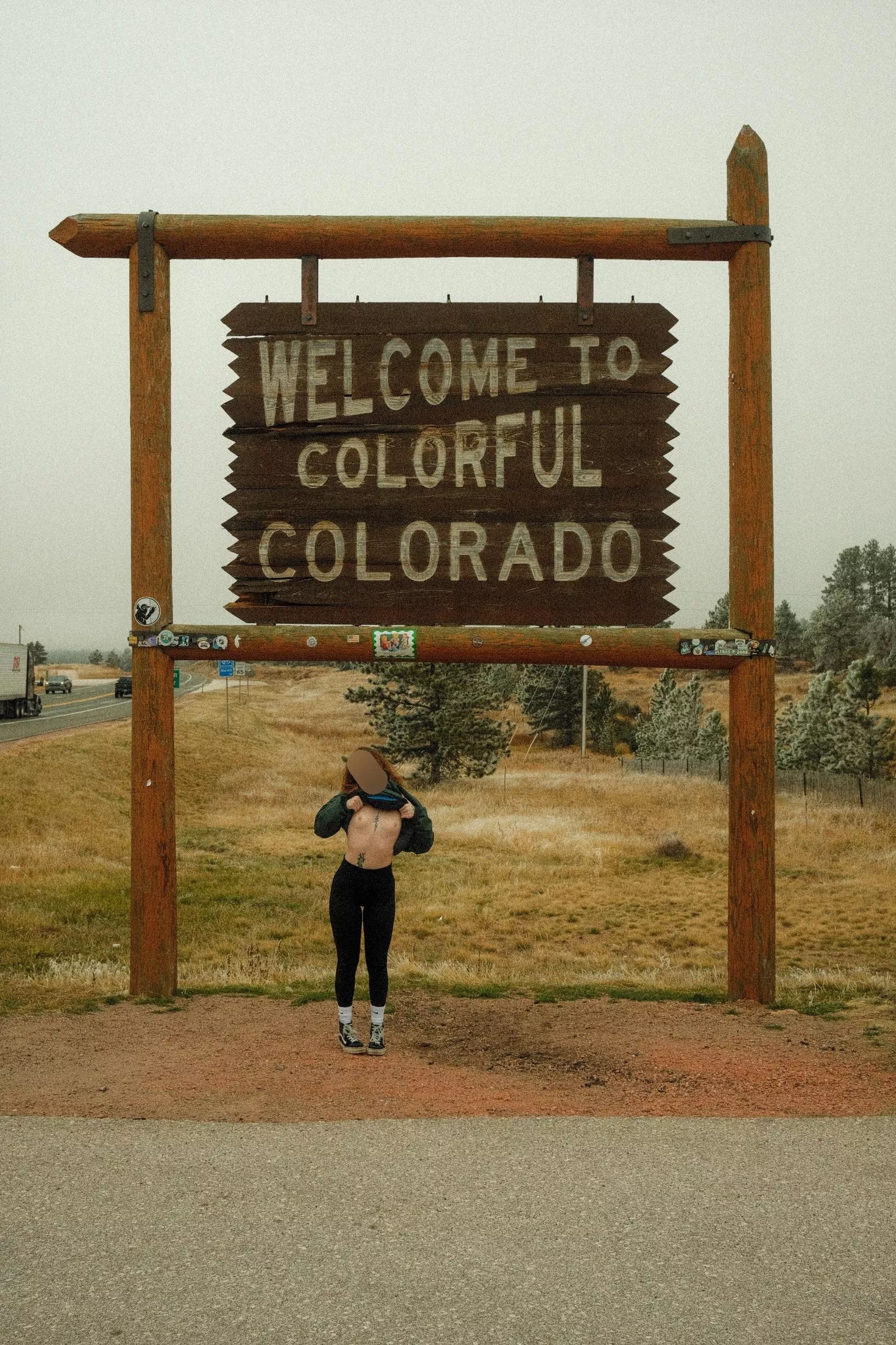 flashing my tiny titties to the highway!! posted by gilded-berries