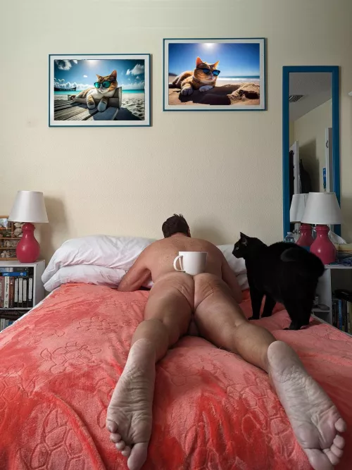 Happy Caturday. Kitty brought me coffee. He's a well trained furball. by redbull