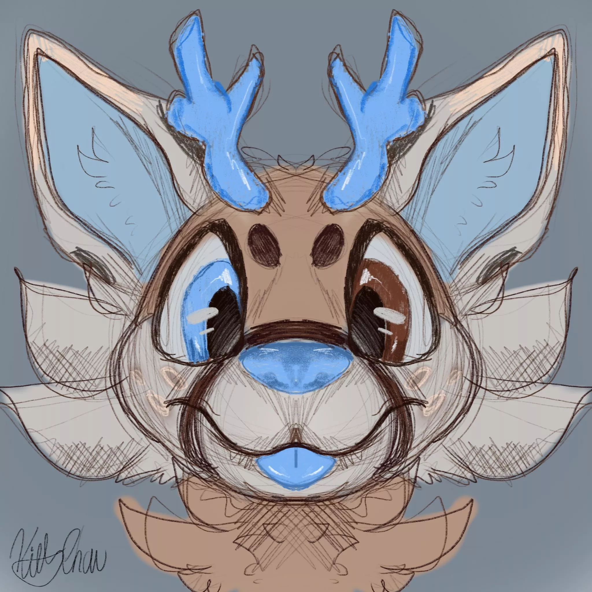 He’s sticking his tongue out at you! (Art by me/Commission) posted by randomflowerz