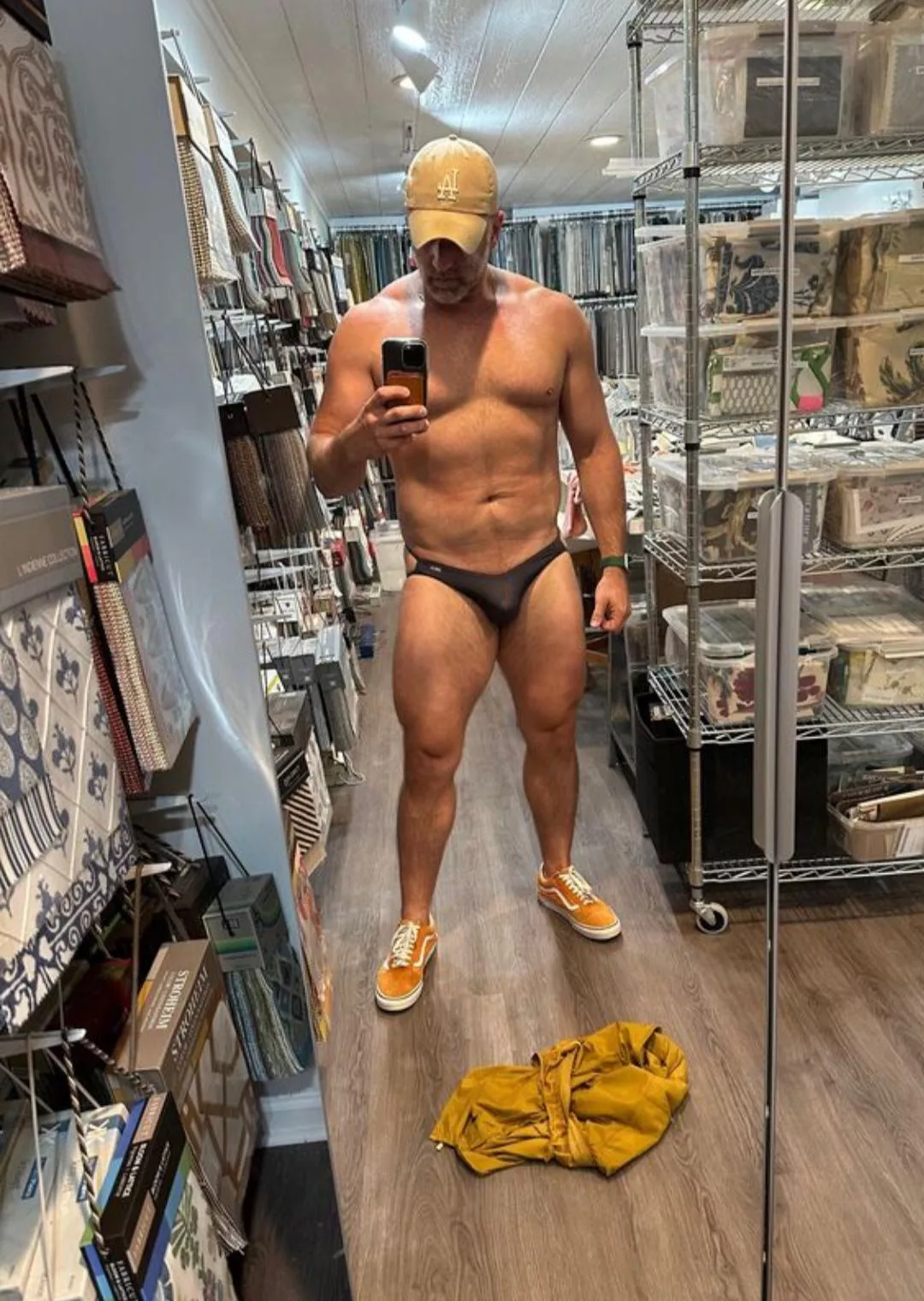 I'm feeling a bit frisky at work, closed up shop early, and already pulled down my pants. Now, what should I do? posted by Infamous-Village-213